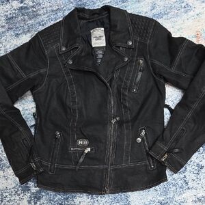 Harley-Davidson Black Jean Jacket Iconic Biker Design